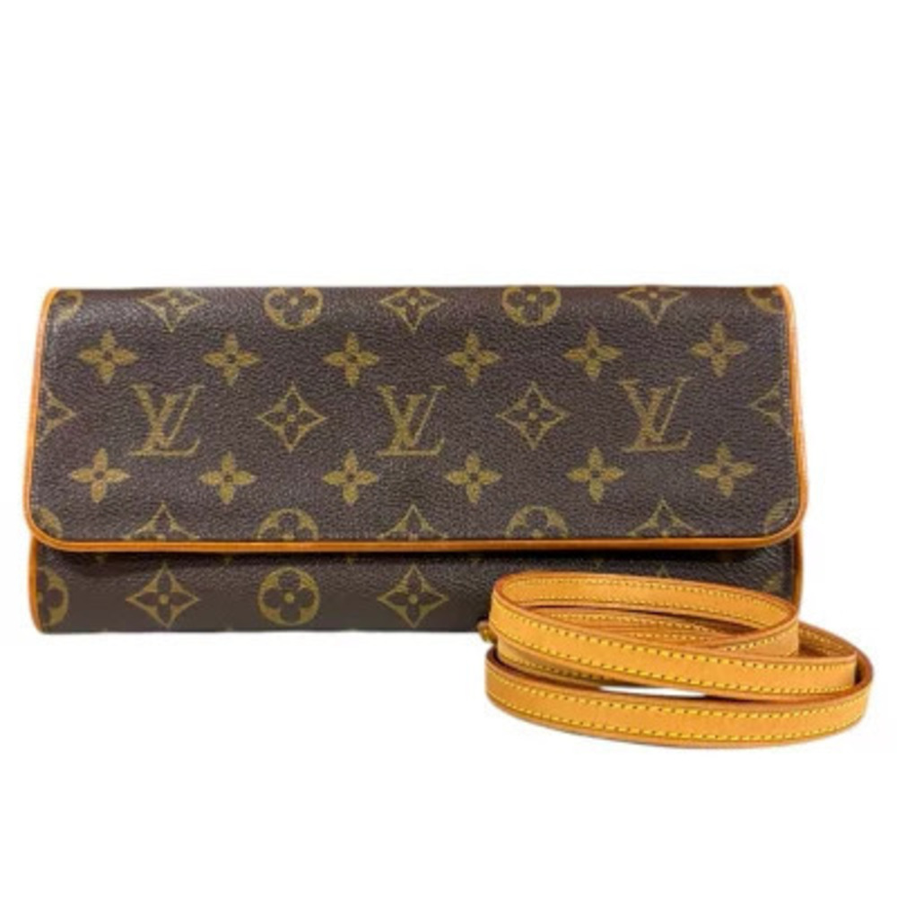 Louis Vuitton Pochette Twin Monogram Shoulder Bag Canvas Brown